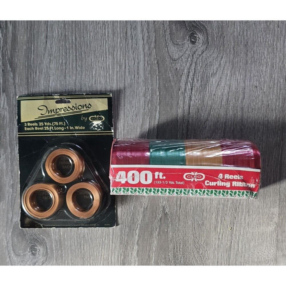 VTG lot Cleo Holiday Christmas Curling Ribbon Wrapping / Impressions